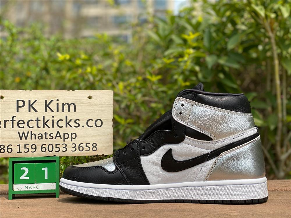 Pk god air Jordan 1 OG retro silver toe retail materials ready on March 10th